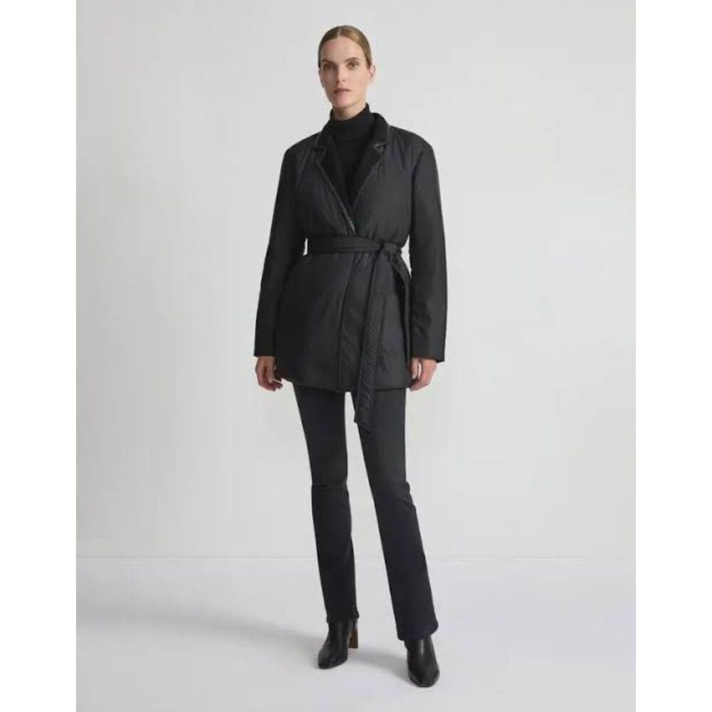 Lafayette 148 Reversible Puffer Coat Camel Hair & Tech Black 2X Excellent - Picture 11 of 13